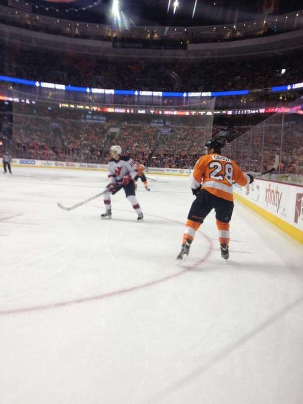 Xfinity Mobile Arena, section: 109, row: 1, seat: 14