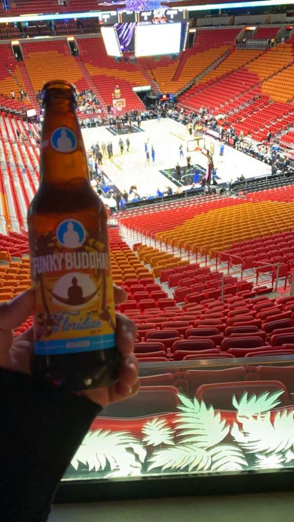 Kaseya Center, section: 308, row: Barcardi Ocho Lounge, seat: Barcardi Ocho Loun