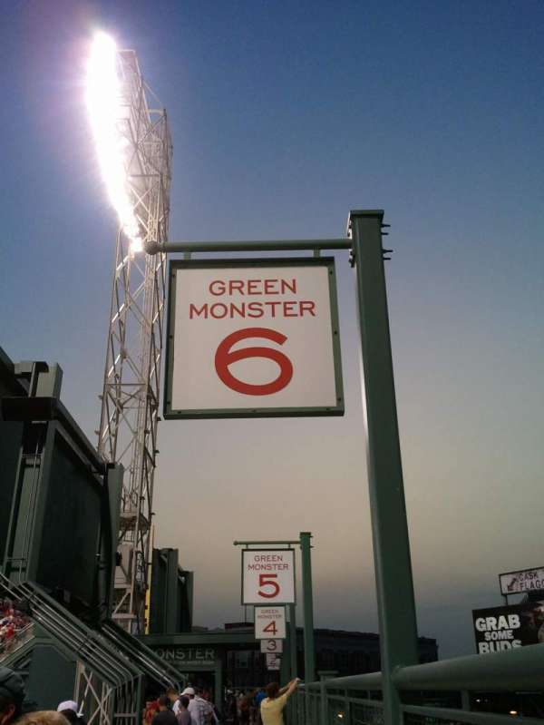 Fenway Park, section: Green Monster 6, row: 2, seat: 6