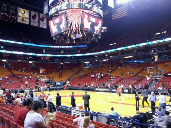Kaseya Center, section: 105, row: 8, seat: 1