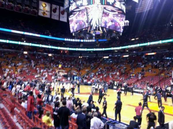 Kaseya Center, section: 105, row: 8, seat: 1
