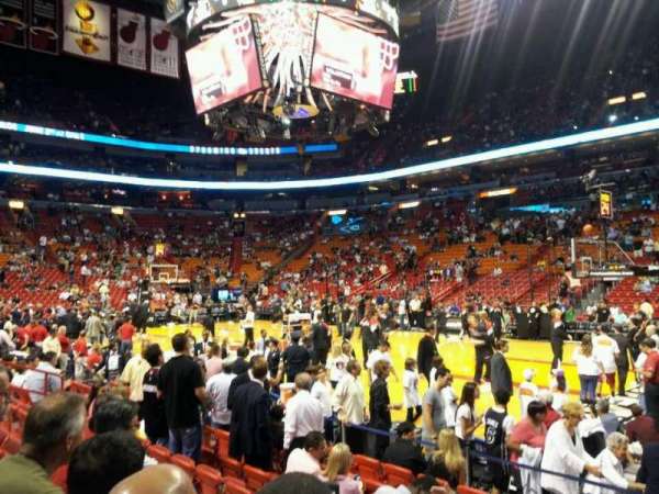 Kaseya Center, section: 105, row: 8, seat: 1
