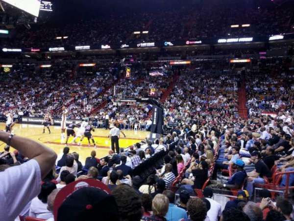 Kaseya Center, section: 105, row: 8, seat: 1