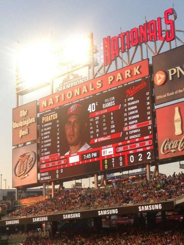 Nationals Park, section: 134, row: AA, seat: 5