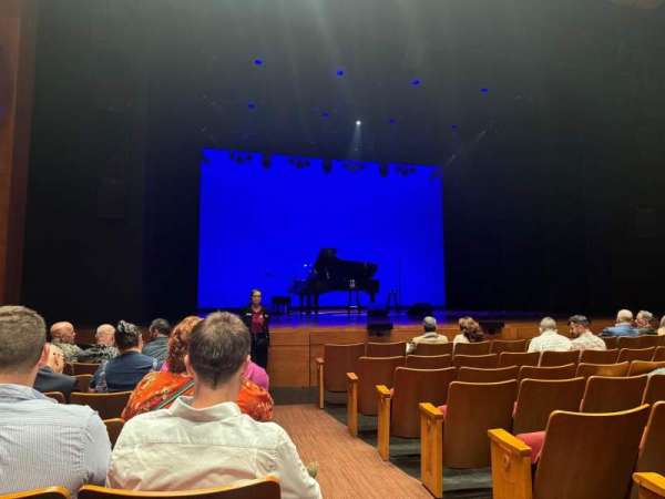 Zilkha Hall, section: Orchestra L, row: H, seat: 1