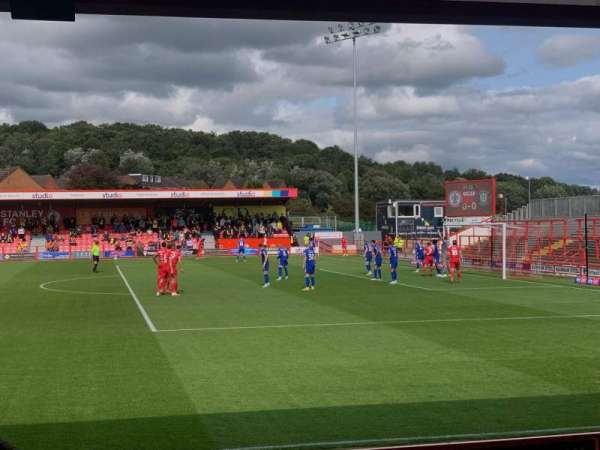 Wham Stadium, section: B, row: H, seat: 26