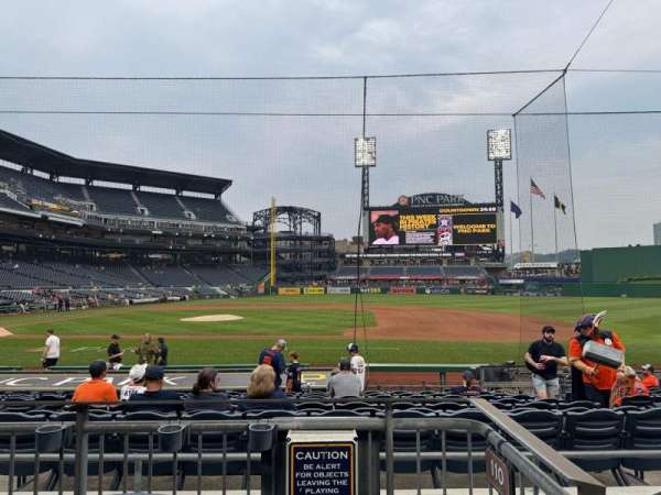 PNC Park, section: 110, row: C, seat: 2