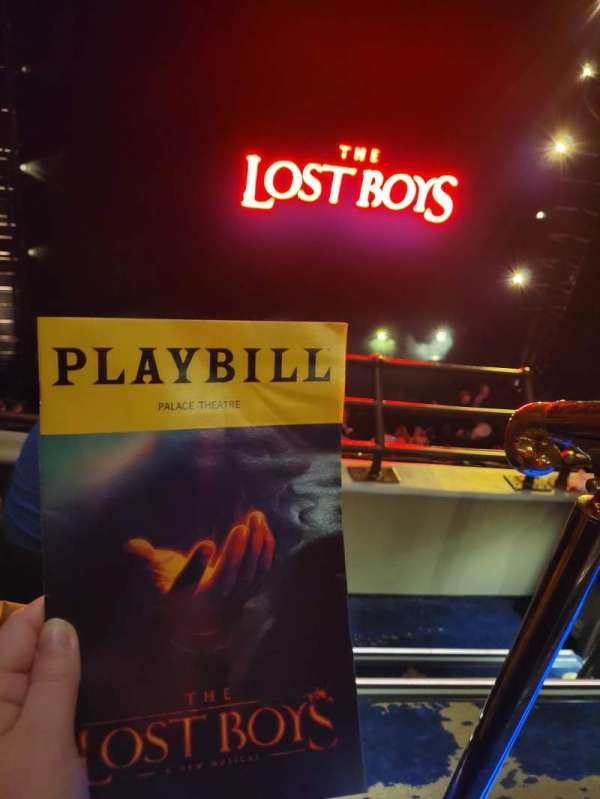 Palace Theatre, Broadway, section: Mezzanine L, row: B, seat: 1