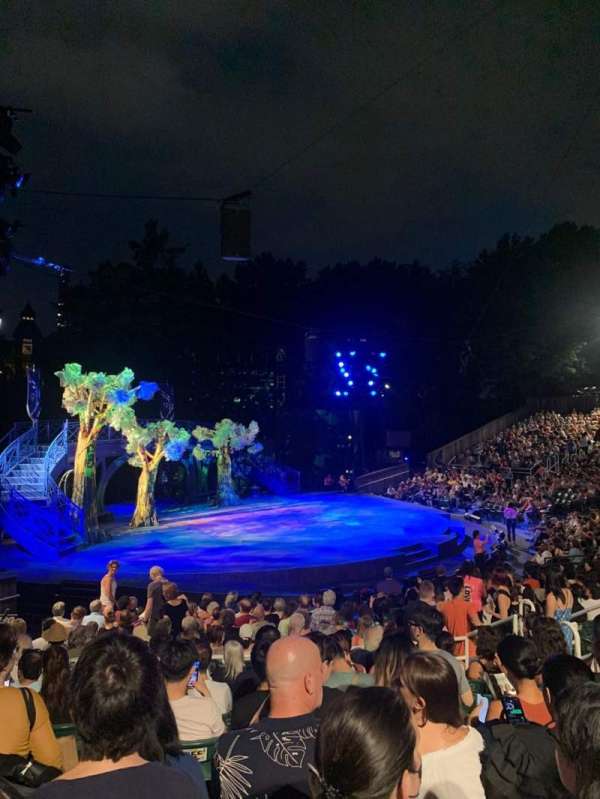 The Delacorte Theater In Central Park, section: O, row: Q, seat: 510