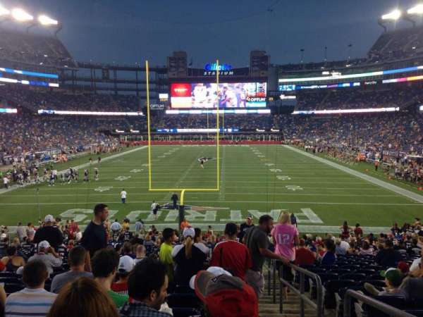 Gillette Stadium, section: 143, row: 28, seat: 1