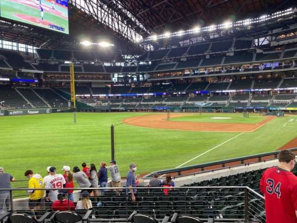 Globe Life Field, section: 1, row: 10, seat: 20