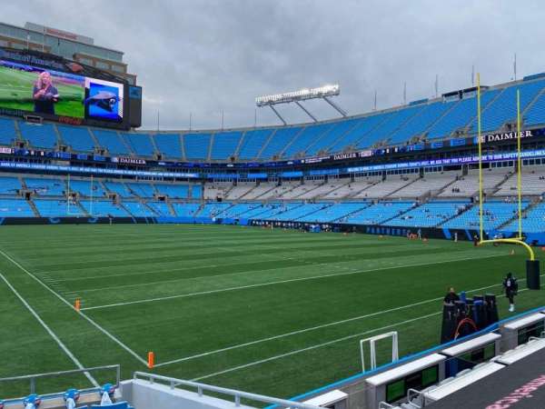 Bank of America Stadium, section: 104, row: 9, seat: 7