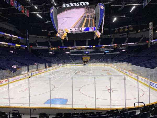 Bridgestone Arena, section: 101, row: Mm, seat: 10