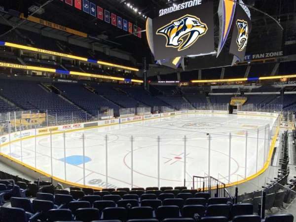 Bridgestone Arena, section: 102, row: Mm, seat: 10
