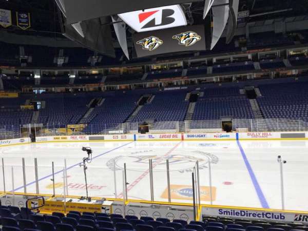 Bridgestone Arena, section: 106, row: Mm, seat: 10