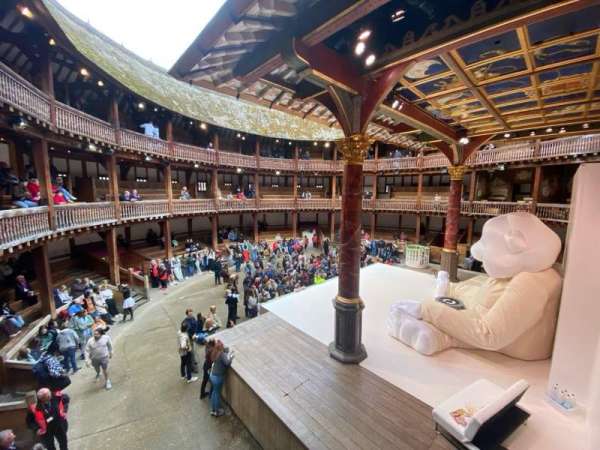 Globe Theatre at Shakespeare's Globe, section: Middle Gallery Gents A, row: A, seat: 2