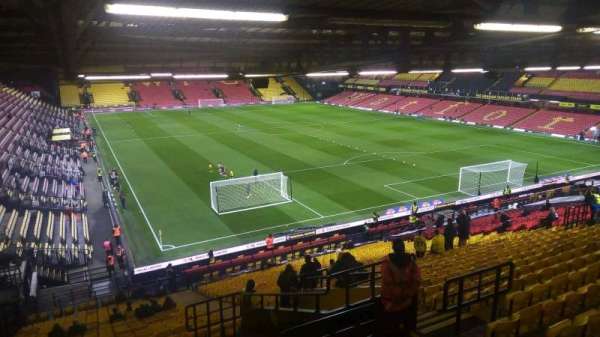 Vicarage Road, section: VRS1, row: Y, seat: 5