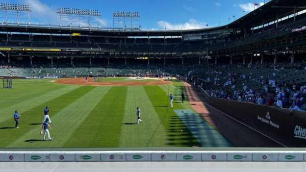 Wrigley Field, section: Bleachers, row: 1, seat: Left Field