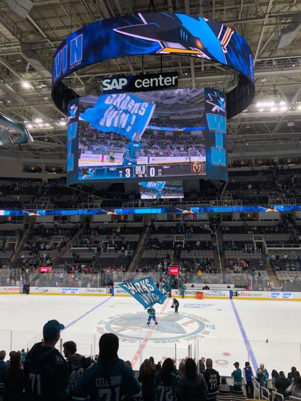 SAP Center, section: 115, row: 21, seat: 2