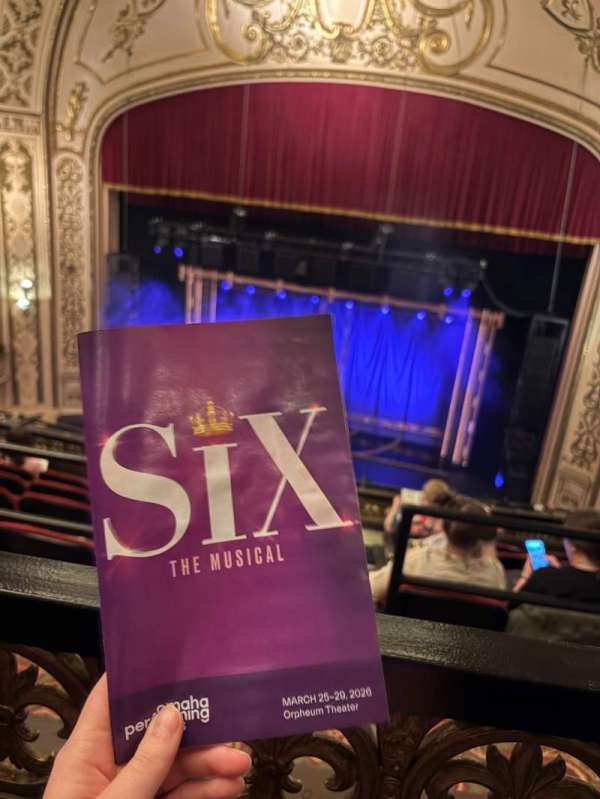 Orpheum Theatre, Omaha, section: Grand Tier C, row: A, seat: 20