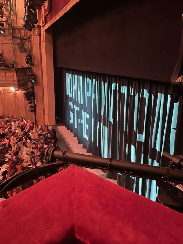 Booth Theatre, section: Right Boxes, row: A, seat: 1