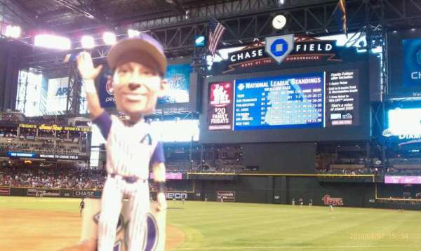 Chase Field, section: A, row: E, seat: 1
