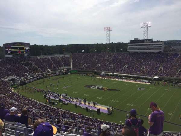 Dowdy-Ficklen Stadium, section: 214, row: H, seat: 2