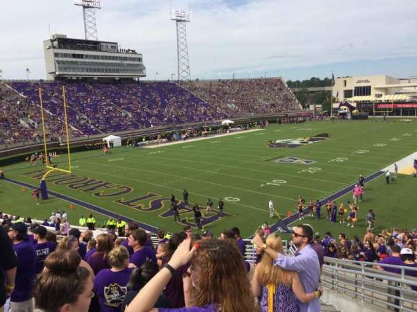 Dowdy-Ficklen Stadium, section: 23, row: S, seat: 4