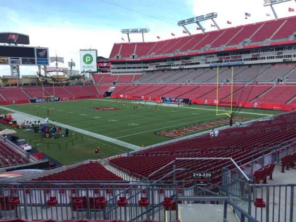 Raymond James Stadium, section: 219, row: F, seat: 1