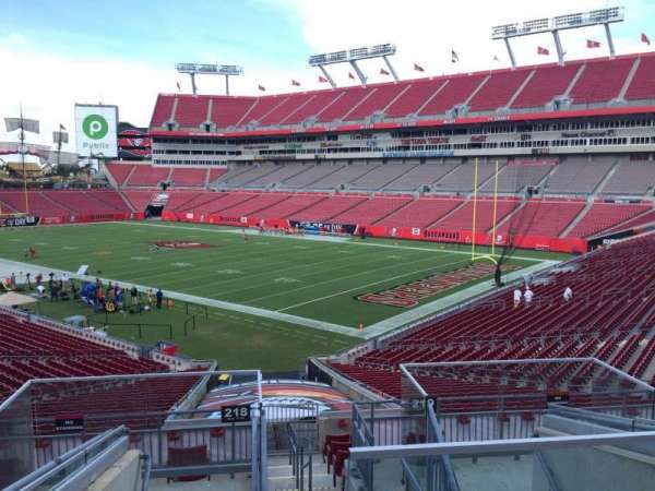 Raymond James Stadium, section: 218, row: F, seat: 1