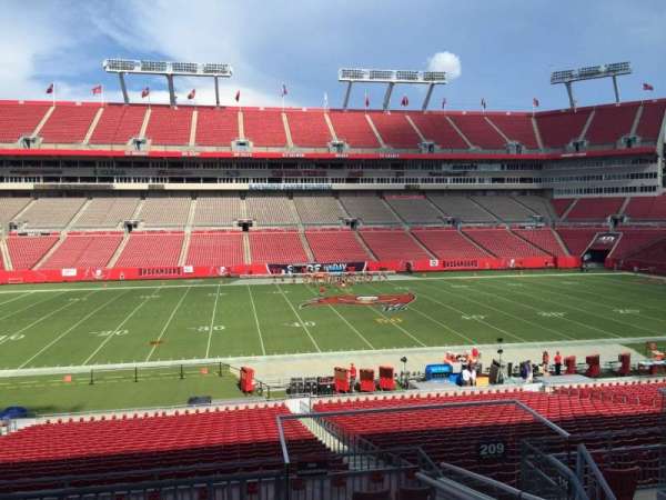 Raymond James Stadium, section: 209, row: E, seat: 18