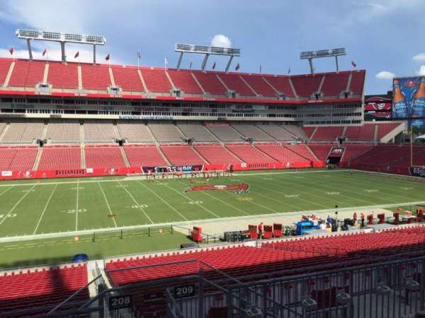 Raymond James Stadium, section: 208, row: E, seat: 18