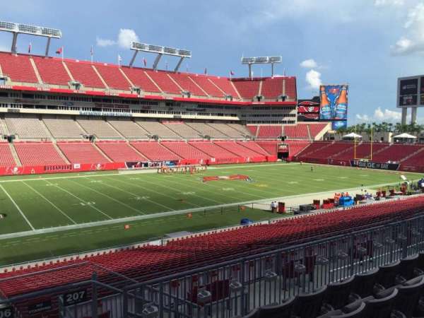 Raymond James Stadium, section: 206, row: E, seat: 18