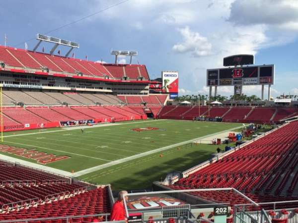 Raymond James Stadium, section: 202, row: F, seat: 24