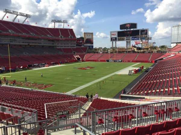 Raymond James Stadium, section: 226, row: F, seat: 1