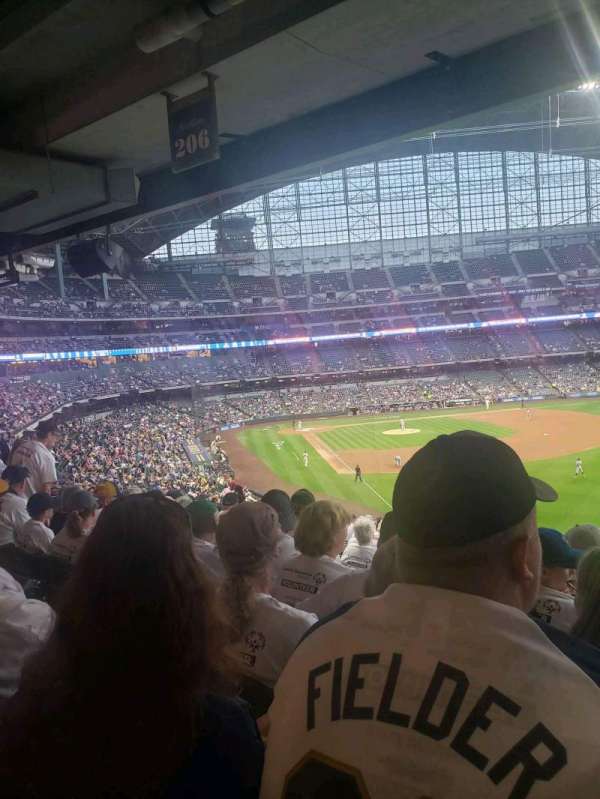 American Family Field, section: 206, row: 18, seat: 17