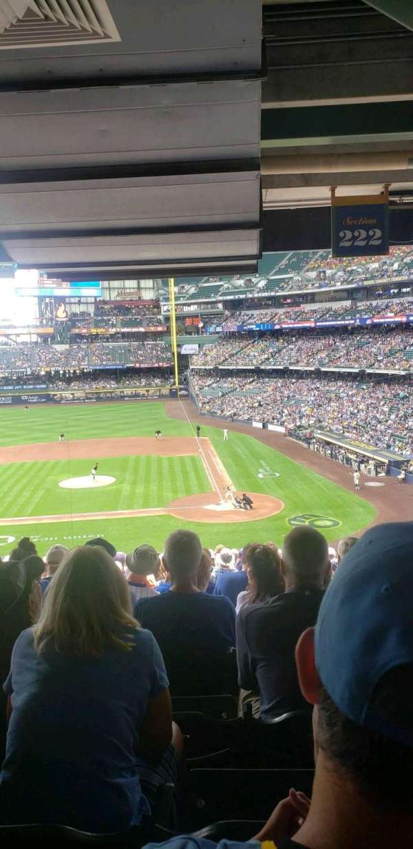 American Family Field, section: 222, row: 21, seat: 16