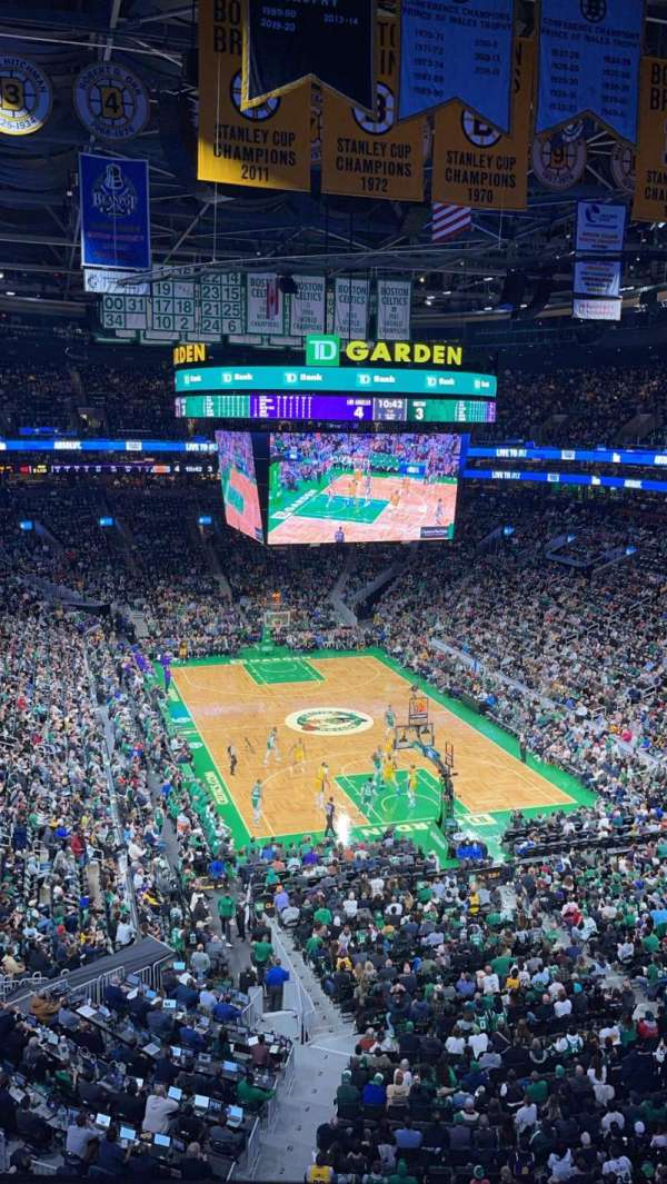 TD Garden, section: 325, row: 2, seat: 5