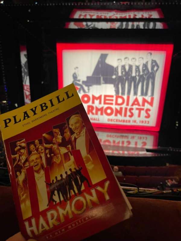 Barrymore Theatre, section: Front Mezzanine R, row: A, seat: 8
