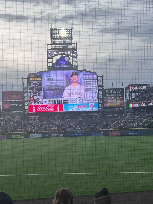 Coors Field, section: 117, row: 5, seat: 7