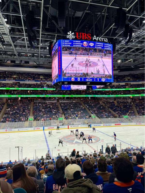 UBS Arena, section: 105, row: 22, seat: 7
