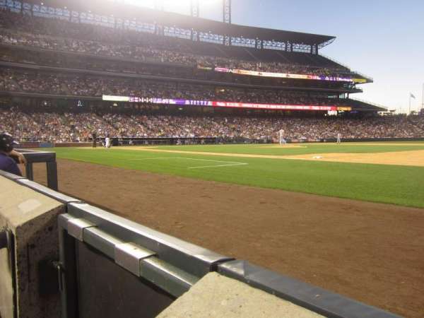 Coors Field, section: 120, row: 1, seat: 14