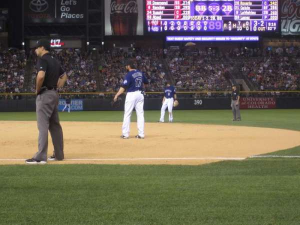 Coors Field, section: 120, row: 1, seat: 14