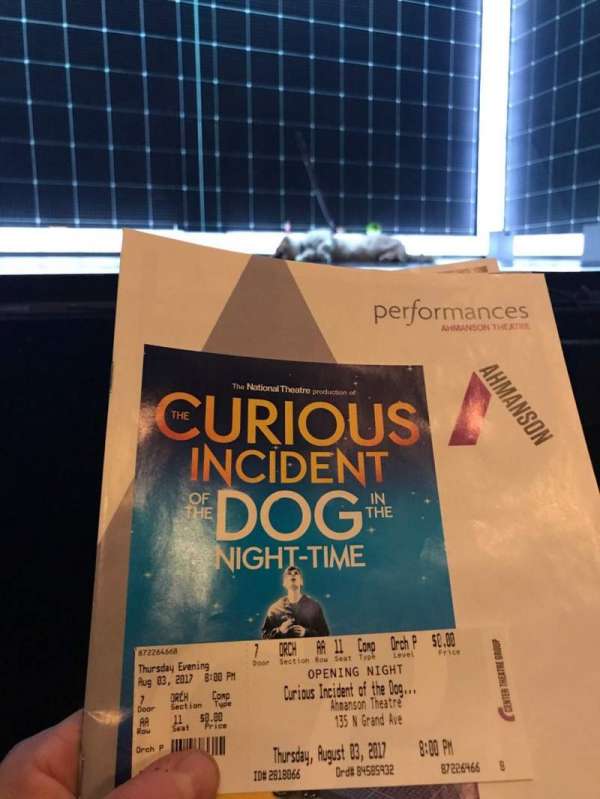 Ahmanson Theatre, section: Orchestra, row: AA, seat: 11