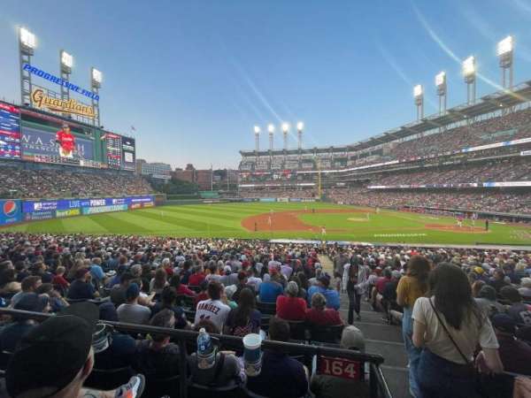 Progressive Field, section: 164, row: HH, seat: 1