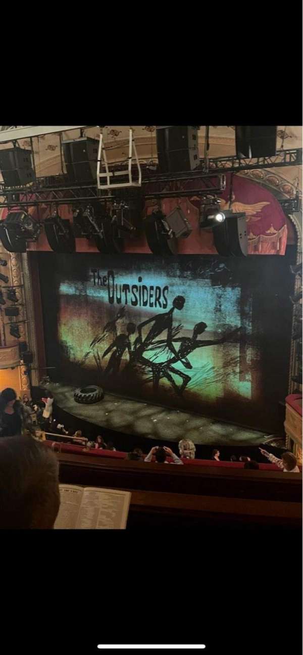 Bernard B. Jacobs Theatre, section: Mezzanine R, row: G, seat: 22