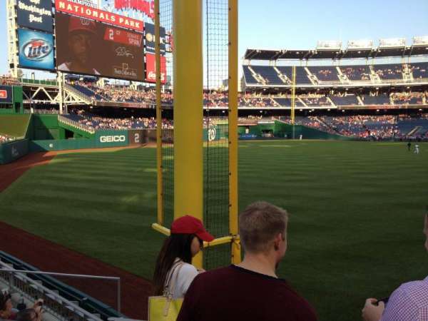 Nationals Park, section: 107, row: AA, seat: 6