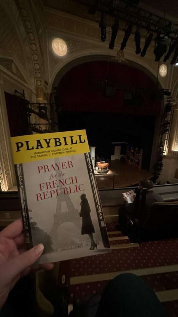 Samuel J. Friedman Theatre, section: Mezzanine L, row: A, seat: 1