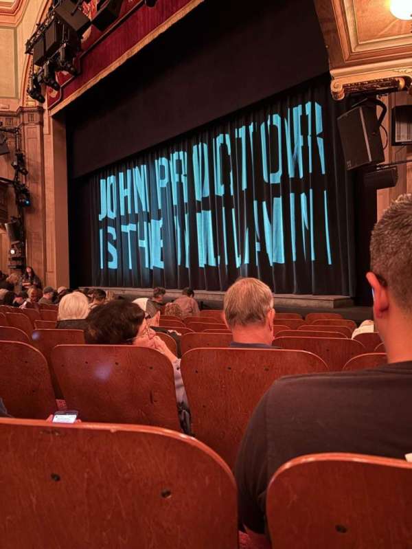 Booth Theatre, section: Orchestra R, row: G, seat: 14