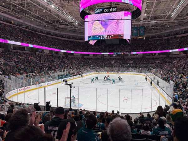 SAP Center, section: 121, row: 15, seat: 6